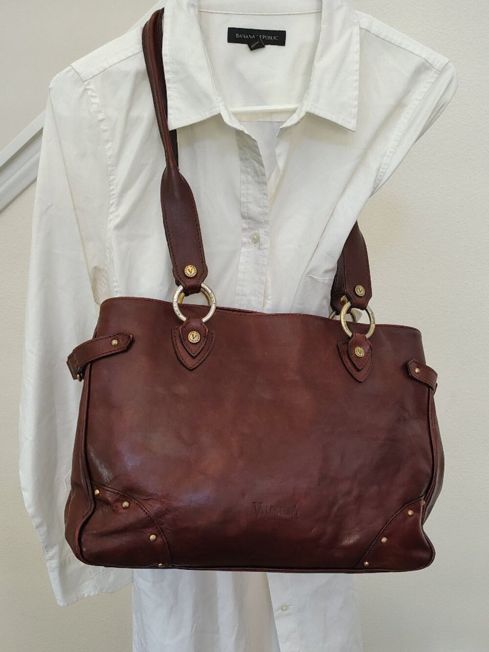 Valentina Genuine Leather Satchel Purse Bag Y2K